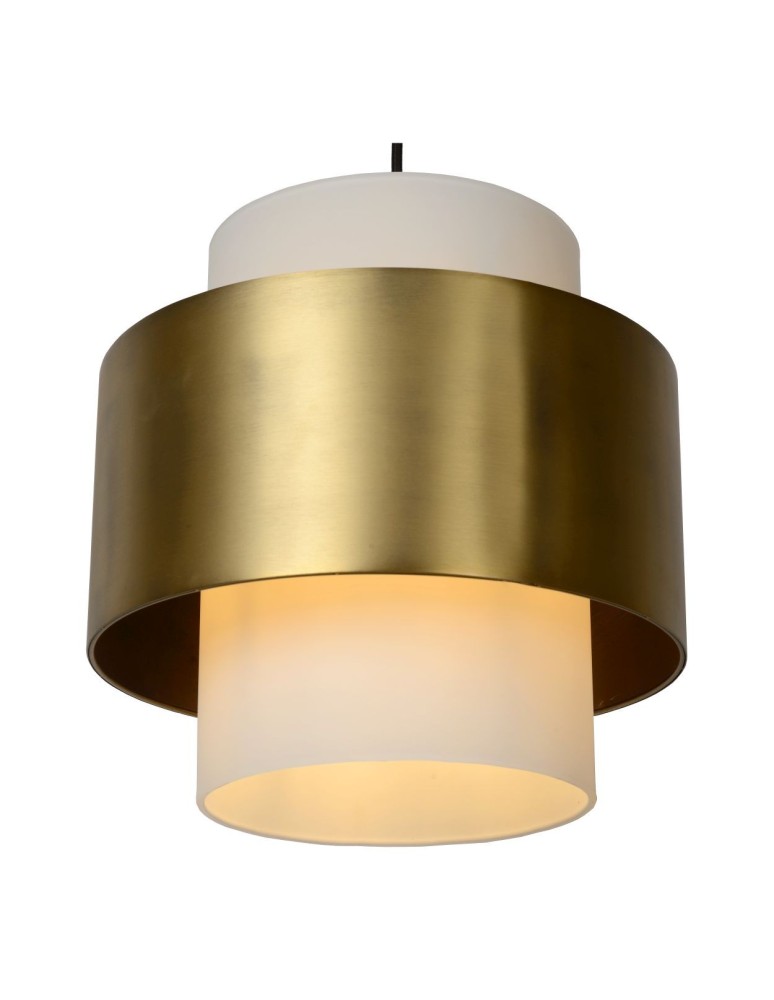 Pendant lamps - Lucide FIRMIN Pendant E27 1x40W Gold Matte/Brass/Opal 45497/30/02 - product kolory-swiatla.pl 7