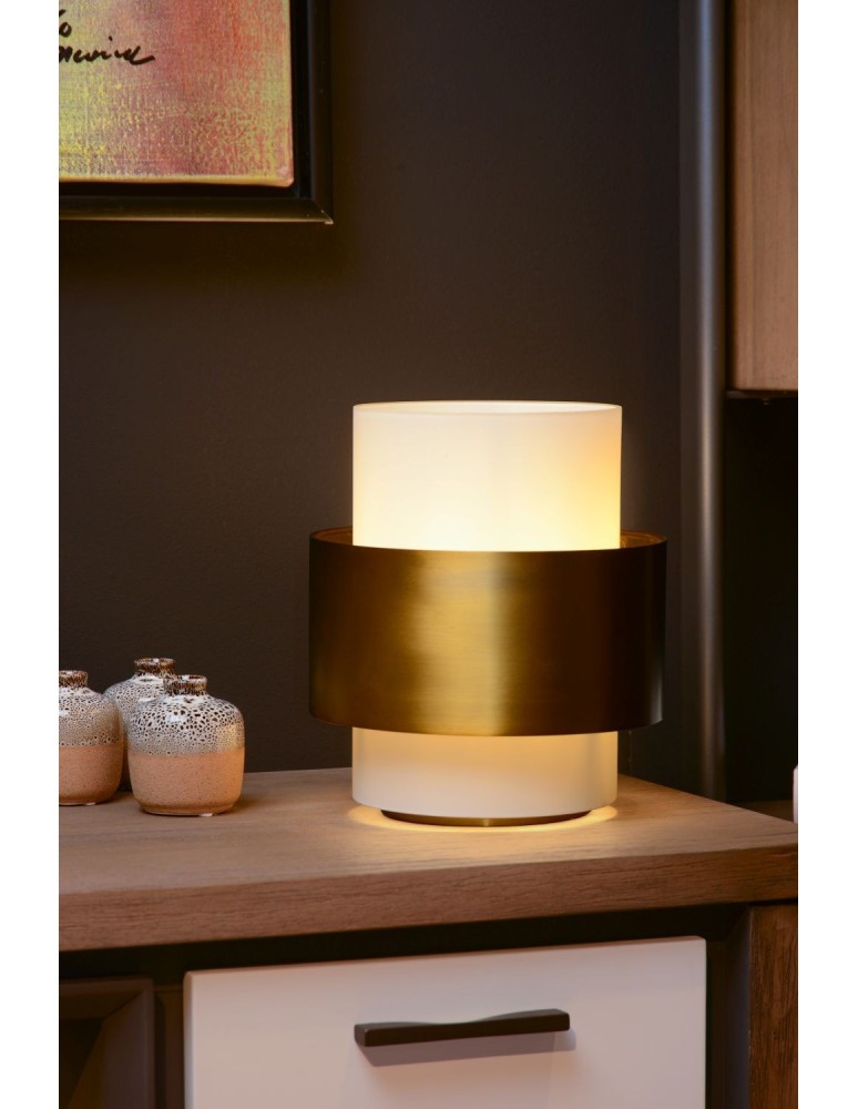 Modern table lamps - Lucide FIRMIN Desk E27 1x40W Gold Matte/Brass/Opal 45597/20/02 - product kolory-swiatla.pl 4