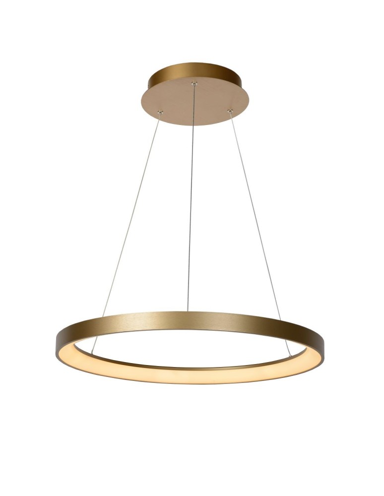 Pendant lamps circles - Lucide VIDAL LED Pendant 1x50W 2700K Gold Matte/Brass/Opal 46403/48/02 - product kolory-swiatla.pl 1