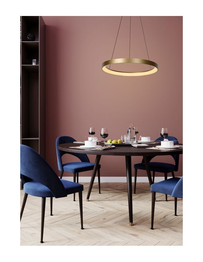 Pendant lamps circles - Lucide VIDAL LED Pendant 1x50W 2700K Gold Matte/Brass/Opal 46403/48/02 - product kolory-swiatla.pl 3