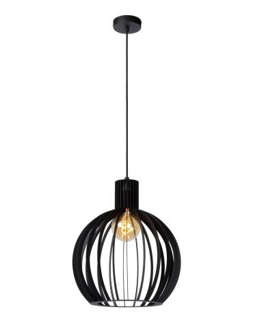 Lucide MIKAELA Pendant E27 1x60W Black 73400/32/30