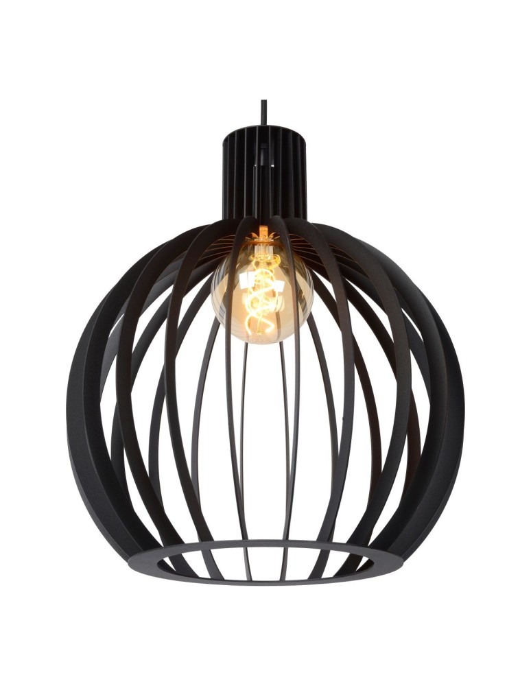 Pendant lamps - Lucide MIKAELA Pendant E27 1x60W Black 73400/32/30 - product kolory-swiatla.pl 7