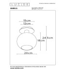 Scandinavian style ceiling lamps - Lucide MARIUS Ceiling E27 1x60W Matte Gold/Silver 74114/01/02 - product 4