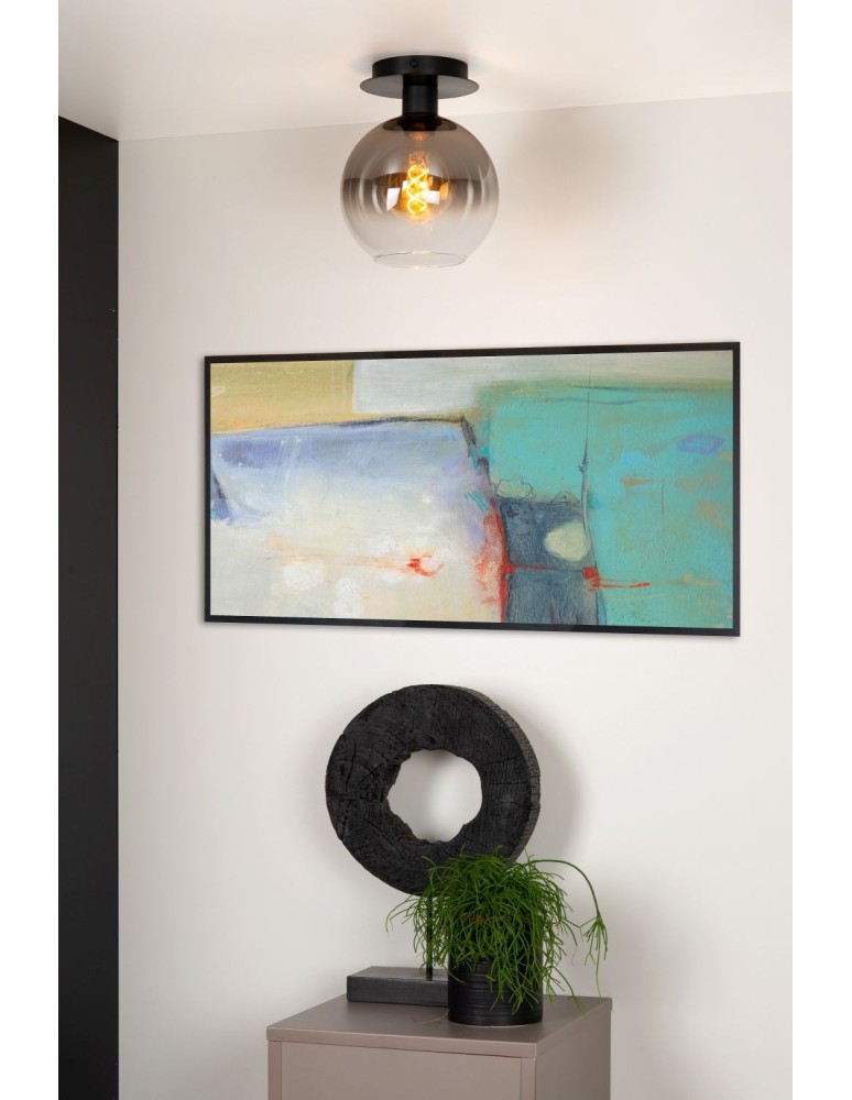 Scandinavian style ceiling lamps - Lucide MARIUS Ceiling E27 1x60W Black/Grey 74114/01/30 - product kolory-swiatla.pl 3