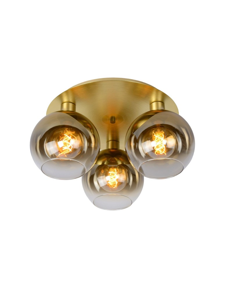 Scandinavian style ceiling lamps - Lucide MARIUS Ceiling E27 3x60W Matte Gold/Silver 74114/03/02 - product kolory-swiatla.pl 1