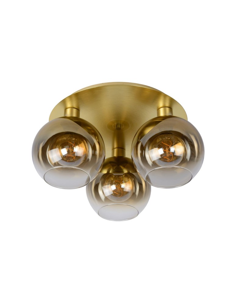 Scandinavian style ceiling lamps - Lucide MARIUS Ceiling E27 3x60W Matte Gold/Silver 74114/03/02 - product kolory-swiatla.pl 2