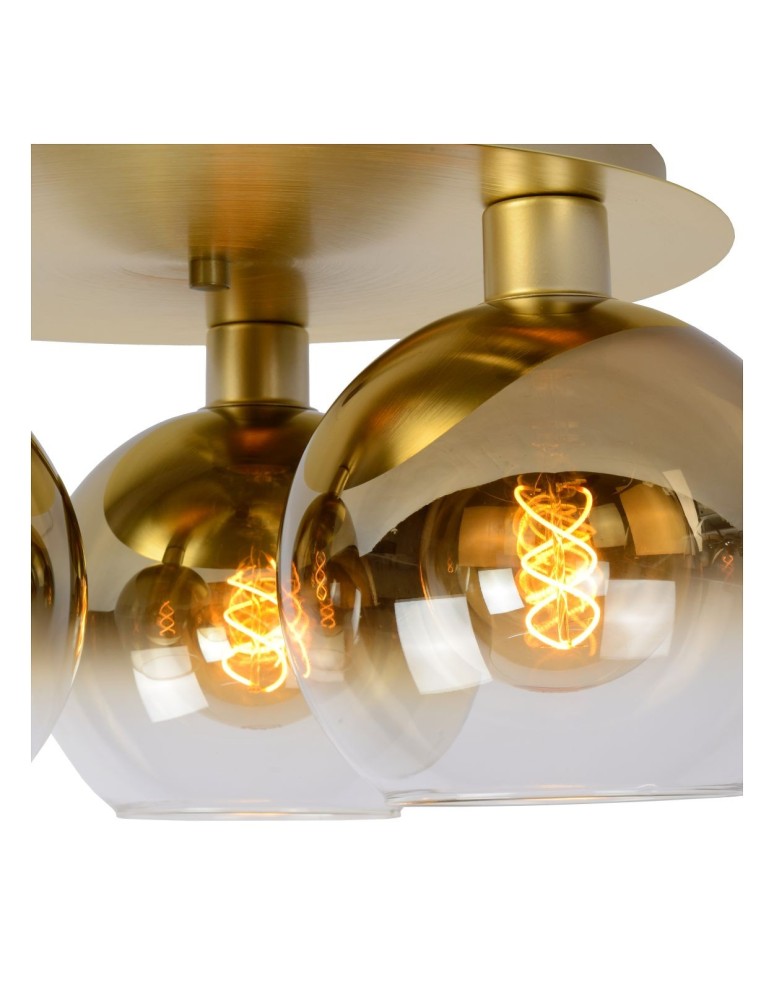 Scandinavian style ceiling lamps - Lucide MARIUS Ceiling E27 3x60W Matte Gold/Silver 74114/03/02 - product kolory-swiatla.pl 4
