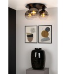 Scandinavian style ceiling lamps - Lucide MARIUS Ceiling E27 3x60W Black/Grey 74114/03/30 - product 3