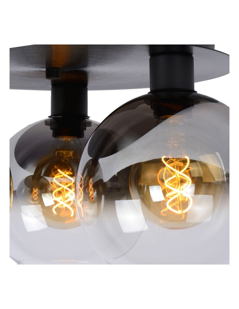 Scandinavian style ceiling lamps - Lucide MARIUS Ceiling E27 3x60W Black/Grey 74114/03/30 - product kolory-swiatla.pl 4