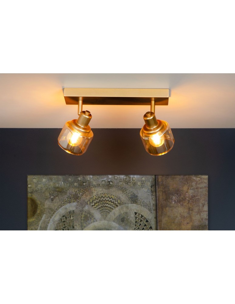 Adjustable ceiling lamps - spots - Lucide BJORN Spotlight Ceiling E14 2x40W Gold Matte/Brass 77979/02/02 - product kolory-swiatla.pl 3