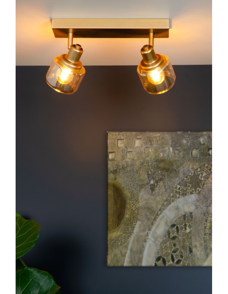 Adjustable ceiling lamps - spots - Lucide BJORN Spotlight Ceiling E14 2x40W Gold Matte/Brass 77979/02/02 - product kolory-swiatla.pl 4