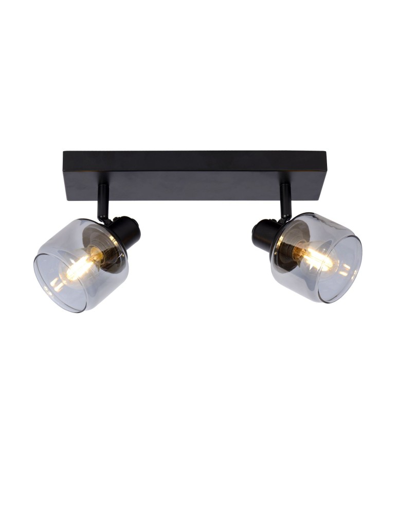 Adjustable ceiling lamps - spots - Lucide BJORN Spotlight Ceiling E14 2x40W Black/Grey 77979/02/30 - product kolory-swiatla.pl 1
