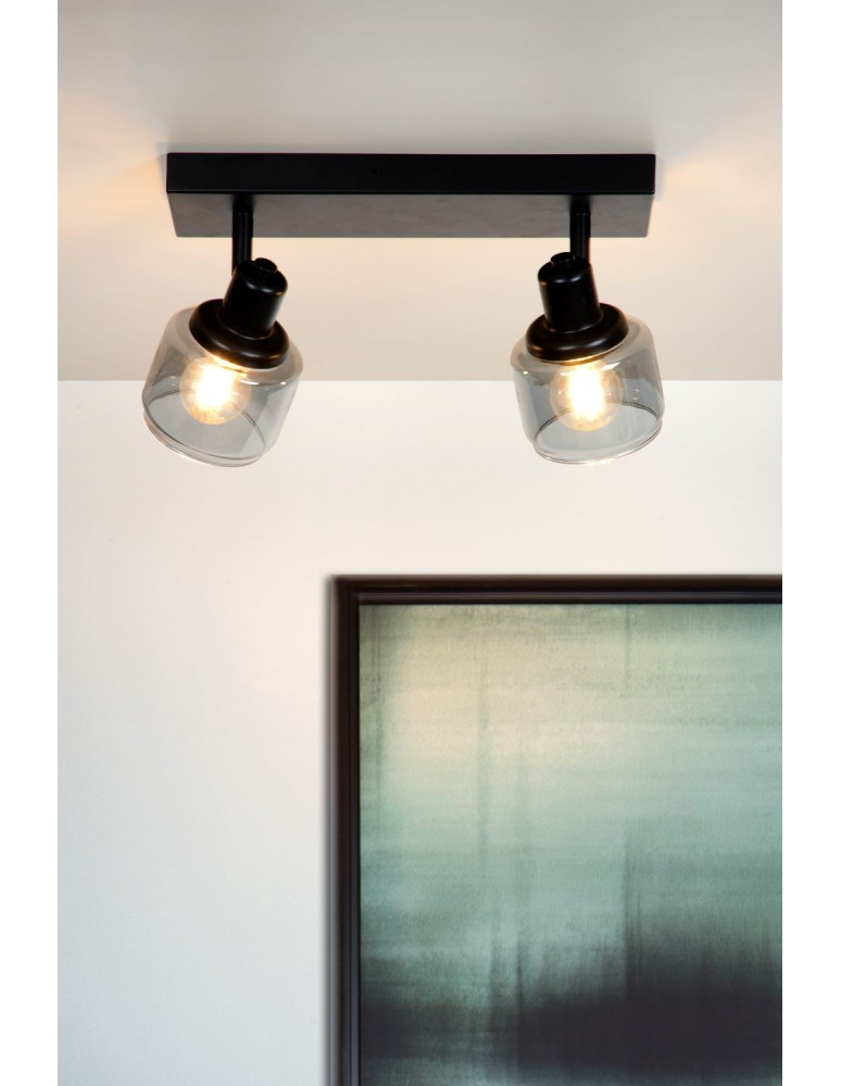 Adjustable ceiling lamps - spots - Lucide BJORN Spotlight Ceiling E14 2x40W Black/Grey 77979/02/30 - product kolory-swiatla.pl 4