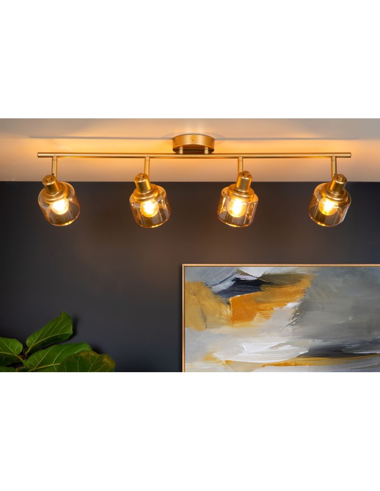 Adjustable ceiling lamps - spots - Lucide BJORN Reflector Ceiling E14 4x40W Gold Matte/Brass 77979/04/02 - product kolory-swiatla.pl 3