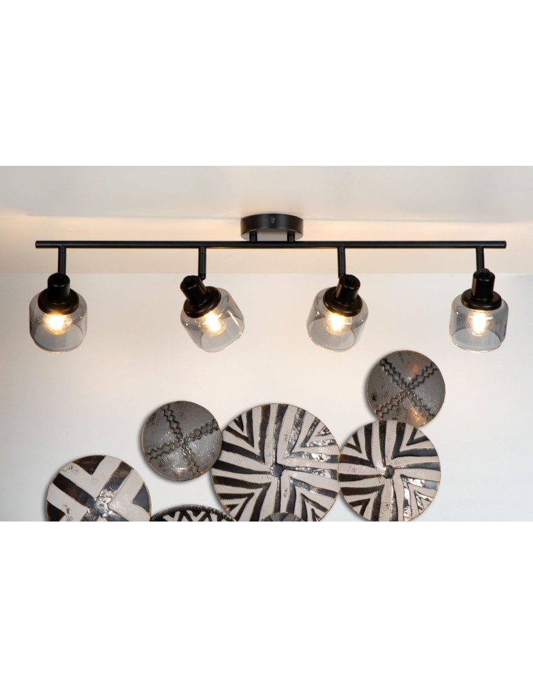 Adjustable ceiling lamps - spots - Lucide BJORN Spotlight Ceiling E14 4x40W Black/Grey 77979/04/30 - product kolory-swiatla.pl 3