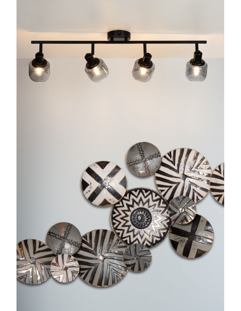 Adjustable ceiling lamps - spots - Lucide BJORN Spotlight Ceiling E14 4x40W Black/Grey 77979/04/30 - product kolory-swiatla.pl 4