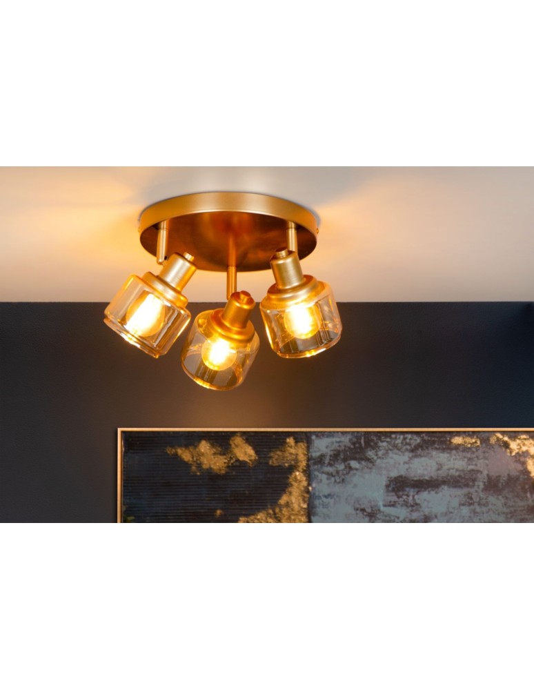 Adjustable ceiling lamps - spots - Lucide BJORN Spotlight Ceiling E14 3x40W Gold Matte/Brass 77979/13/02 - product kolory-swiatla.pl 3