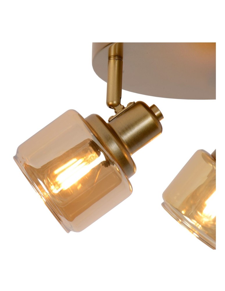 Adjustable ceiling lamps - spots - Lucide BJORN Spotlight Ceiling E14 3x40W Gold Matte/Brass 77979/13/02 - product kolory-swiatla.pl 5