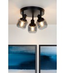 Adjustable ceiling lamps - spots - Lucide BJORN Spotlight Ceiling E14 3x40W Black/Grey 77979/13/30 - product 4