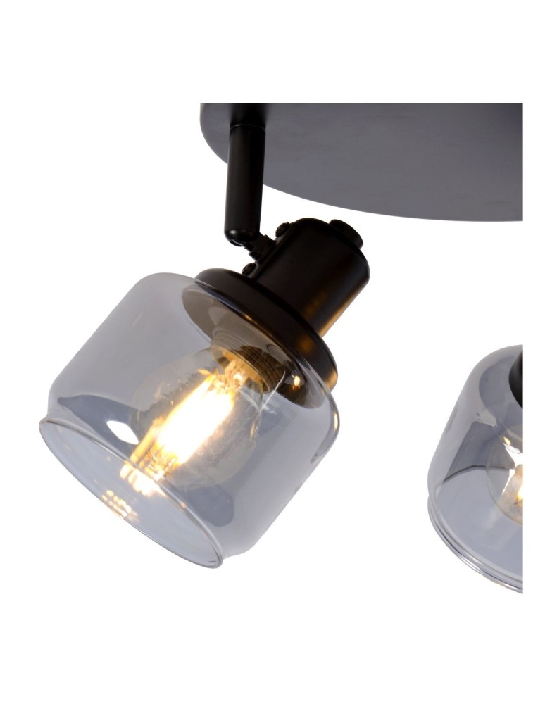 Adjustable ceiling lamps - spots - Lucide BJORN Spotlight Ceiling E14 3x40W Black/Grey 77979/13/30 - product kolory-swiatla.pl 5