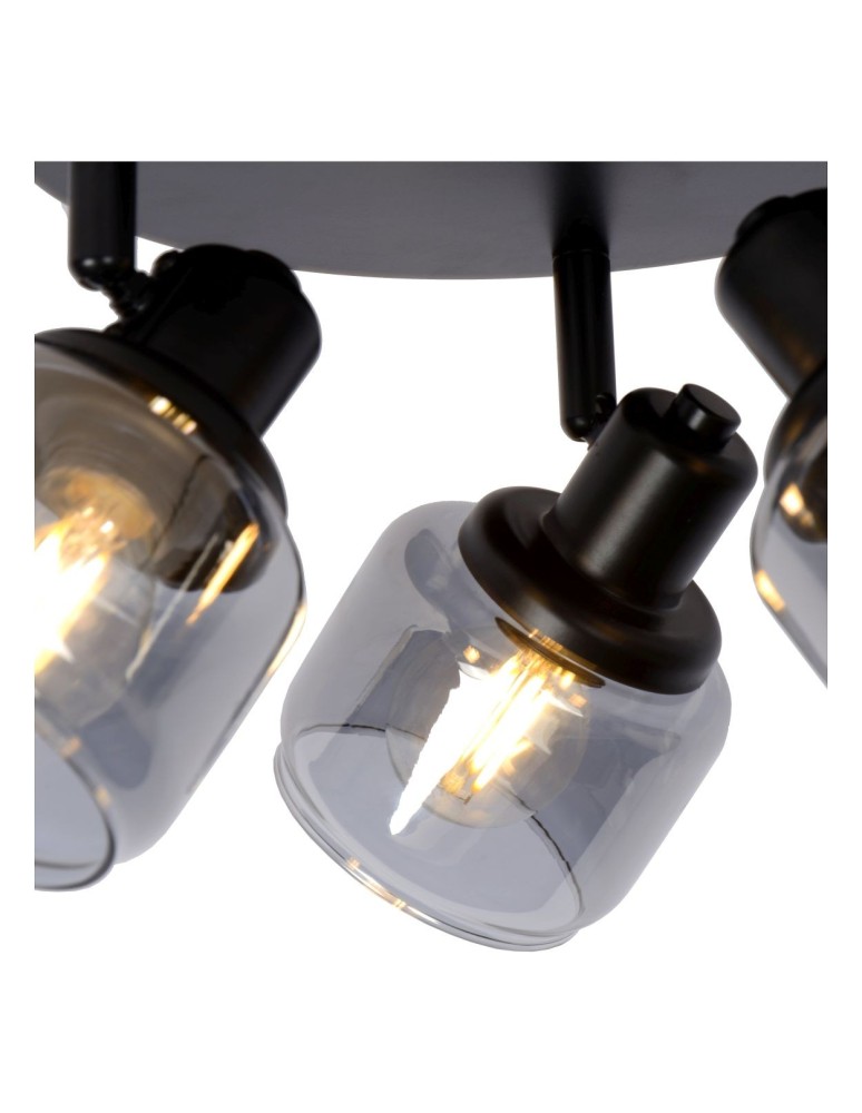 Adjustable ceiling lamps - spots - Lucide BJORN Spotlight Ceiling E14 3x40W Black/Grey 77979/13/30 - product kolory-swiatla.pl 6