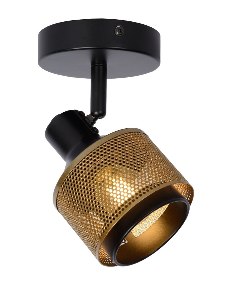 Wall lamps - Lucide RAFA Wall Reflector E14 1x40W Black/Matte Gold/Brass 77980/01/30 - product kolory-swiatla.pl 1