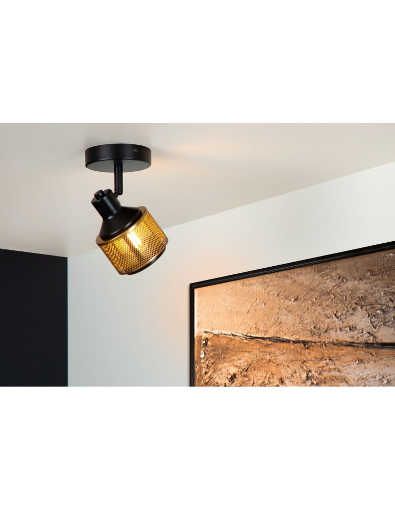Wall lamps - Lucide RAFA Wall Reflector E14 1x40W Black/Matte Gold/Brass 77980/01/30 - product kolory-swiatla.pl 3