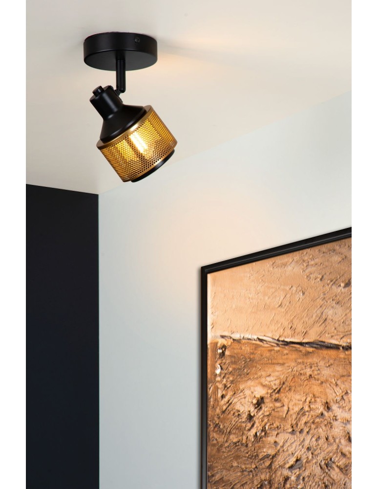 Wall lamps - Lucide RAFA Wall Reflector E14 1x40W Black/Matte Gold/Brass 77980/01/30 - product kolory-swiatla.pl 4