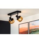 Adjustable ceiling lamps - spots - Lucide RAFA Spotlight Ceiling E14 2x40W Black/Matte Gold/Brass 77980/02/30 - product 3