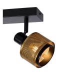 Adjustable ceiling lamps - spots - Lucide RAFA Spotlight Ceiling E14 2x40W Black/Matte Gold/Brass 77980/02/30 - product 5