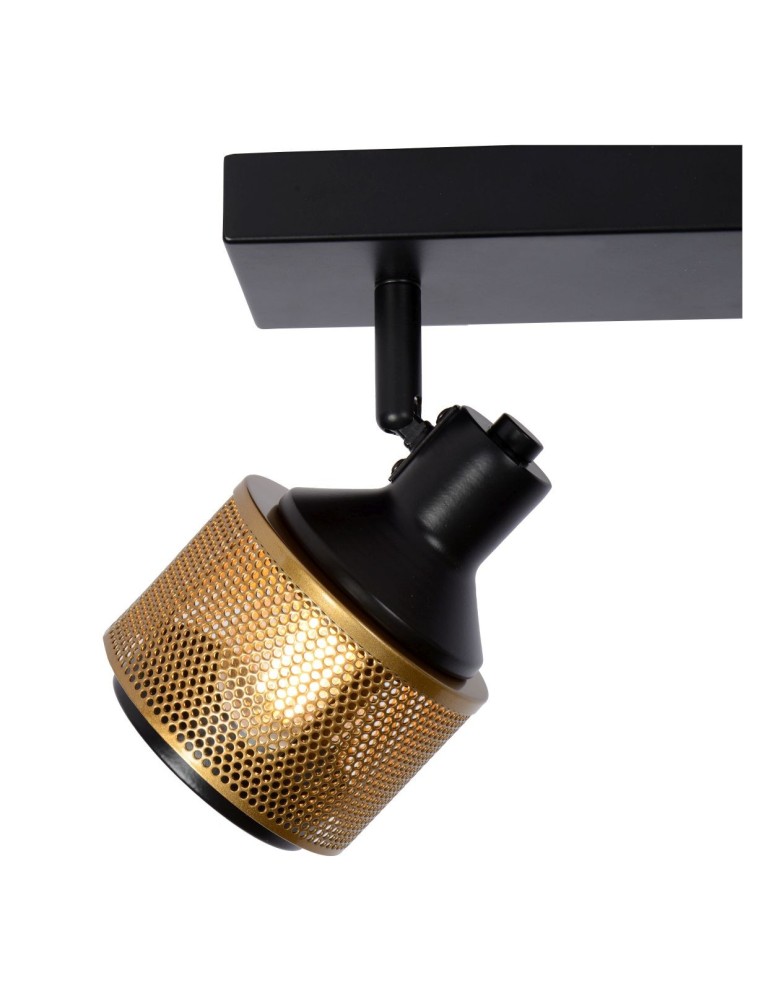 Adjustable ceiling lamps - spots - Lucide RAFA Spotlight Ceiling E14 2x40W Black/Matte Gold/Brass 77980/02/30 - product kolory-swiatla.pl 6