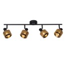 Adjustable ceiling lamps - spots - Lucide RAFA Spotlight Ceiling E14 4x40W Black/Matte Gold/Brass 77980/04/30 - product 1