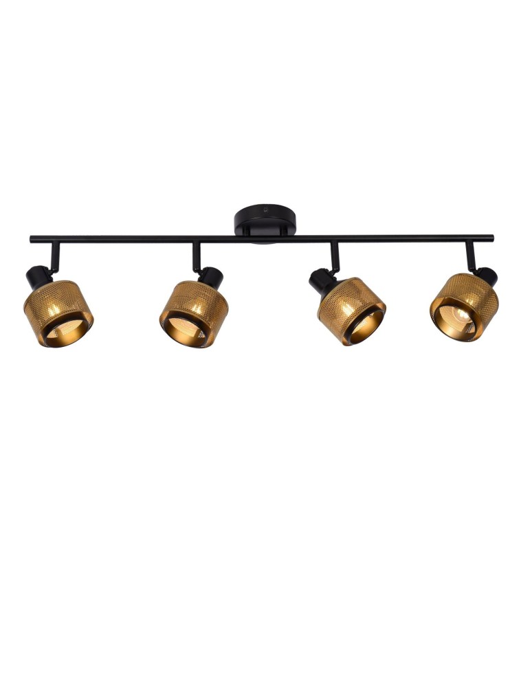Adjustable ceiling lamps - spots - Lucide RAFA Spotlight Ceiling E14 4x40W Black/Matte Gold/Brass 77980/04/30 - product kolory-swiatla.pl 1