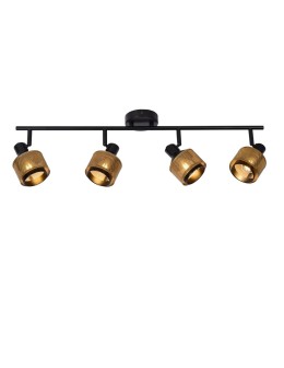 Lucide RAFA Spotlight Ceiling E14 4x40W Black/Matte Gold/Brass 77980/04/30