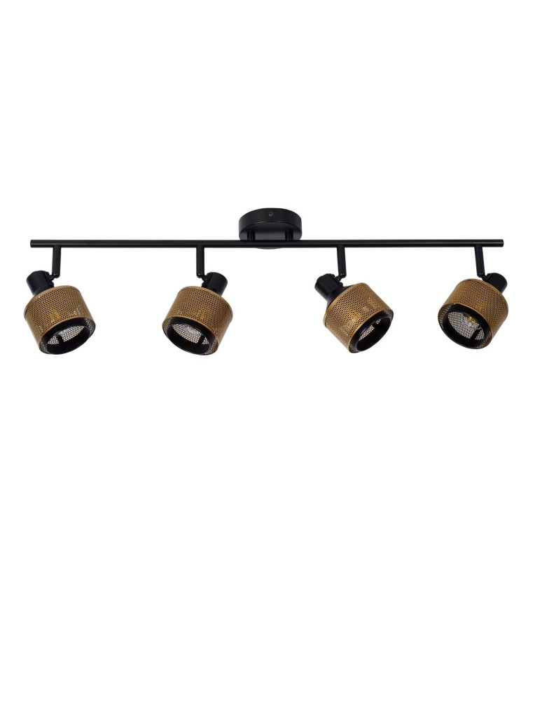 Adjustable ceiling lamps - spots - Lucide RAFA Spotlight Ceiling E14 4x40W Black/Matte Gold/Brass 77980/04/30 - product kolory-swiatla.pl 2