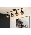 Adjustable ceiling lamps - spots - Lucide RAFA Spotlight Ceiling E14 4x40W Black/Matte Gold/Brass 77980/04/30 - product 3