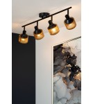 Adjustable ceiling lamps - spots - Lucide RAFA Spotlight Ceiling E14 4x40W Black/Matte Gold/Brass 77980/04/30 - product 4