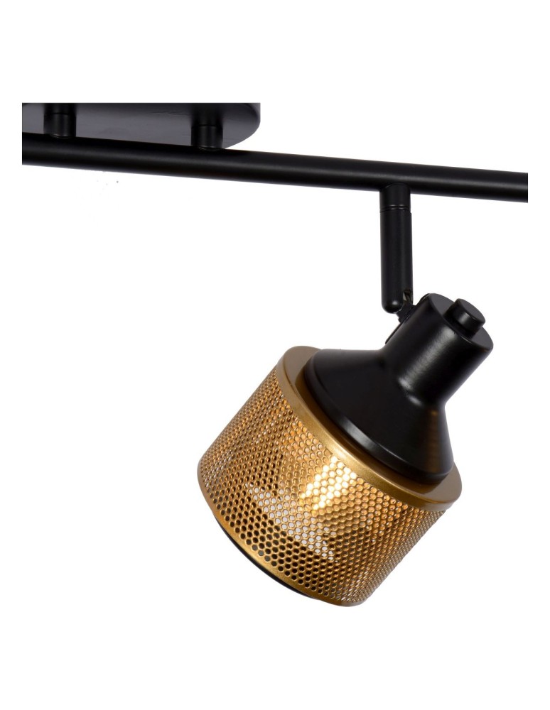 Adjustable ceiling lamps - spots - Lucide RAFA Spotlight Ceiling E14 4x40W Black/Matte Gold/Brass 77980/04/30 - product kolory-swiatla.pl 6