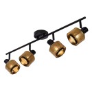 Adjustable ceiling lamps - spots - Lucide RAFA Spotlight Ceiling E14 4x40W Black/Matte Gold/Brass 77980/04/30 - product 7