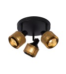 Adjustable ceiling lamps - spots - Lucide RAFA Spotlight Ceiling E14 3x40W Black/Matte Gold/Brass 77980/13/30 - product 1