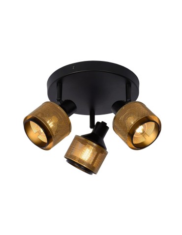 Lucide RAFA Spotlight Ceiling E14 3x40W Black/Matte Gold/Brass 77980/13/30