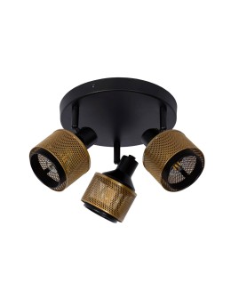 Lucide RAFA Sufitowa Reflektorowa E14 3x40W Czarny/Złoty Matowy/Mosiądz 77980/13/30 - produkt 2