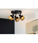 Adjustable ceiling lamps - spots - Lucide RAFA Spotlight Ceiling E14 3x40W Black/Matte Gold/Brass 77980/13/30 - product 3