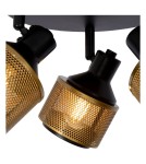Adjustable ceiling lamps - spots - Lucide RAFA Spotlight Ceiling E14 3x40W Black/Matte Gold/Brass 77980/13/30 - product 6