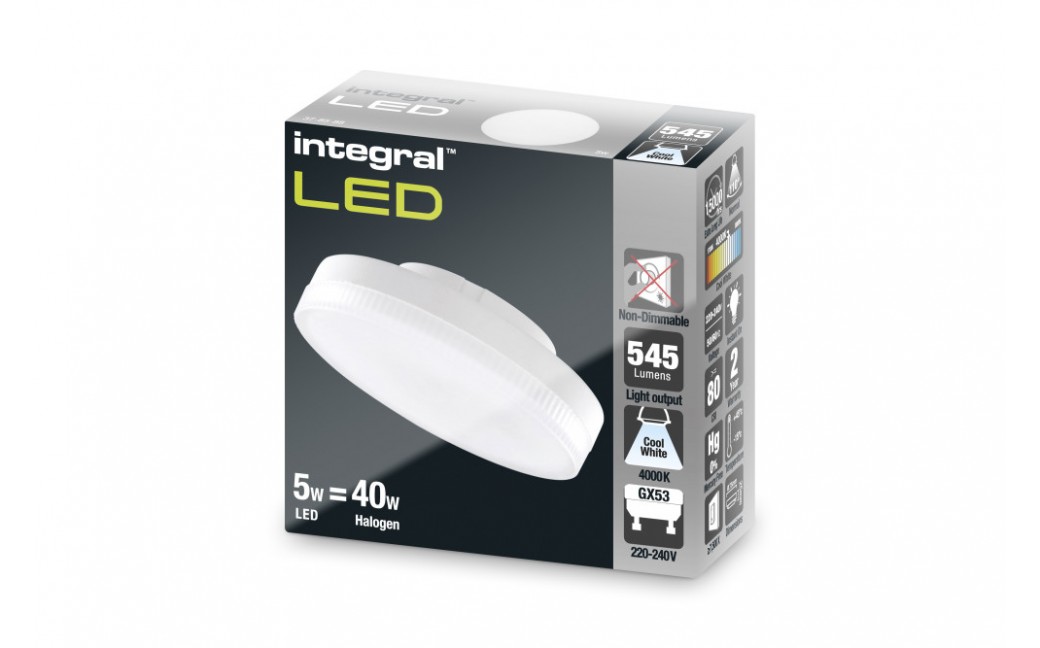 Integral LED GX53 5W 4000K 545Lm 110° 37-85-88
