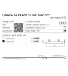 Lamps for 3-phase busbars - Azzardo LINNEA 86 TRACK 3 LINE CCT 36W 2000lm 3000K/4000K/5000K Black Reflector for busbar 3F AZ4567 - product 8