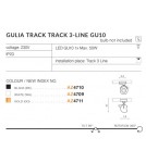 Lamps for 3-phase busbars - Azzardo GULIA TRACK 3 LINE GU10 White Spotlight for busbar 3F AZ4709. - product 6