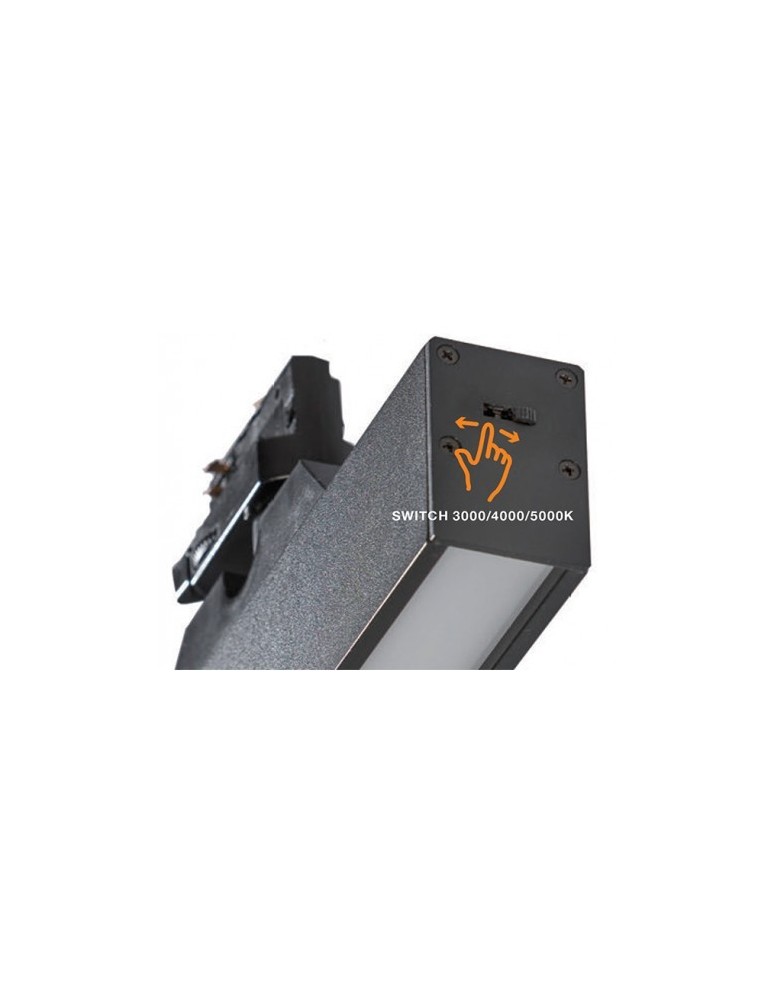 Lamps for 3-phase busbars - Azzardo LINNEA 86 TRACK 3 LINE CCT 36W 2000lm 3000K/4000K/5000K Black Reflector for busbar 3F AZ4567 - product kolory-swiatla.pl 11