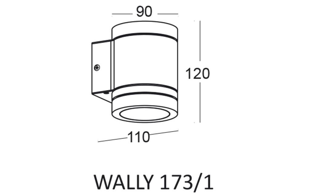 ELKIM Lighting WALLY 173/1 LED COB 1x5W Biała ciepła 3000K Czarny 817301103