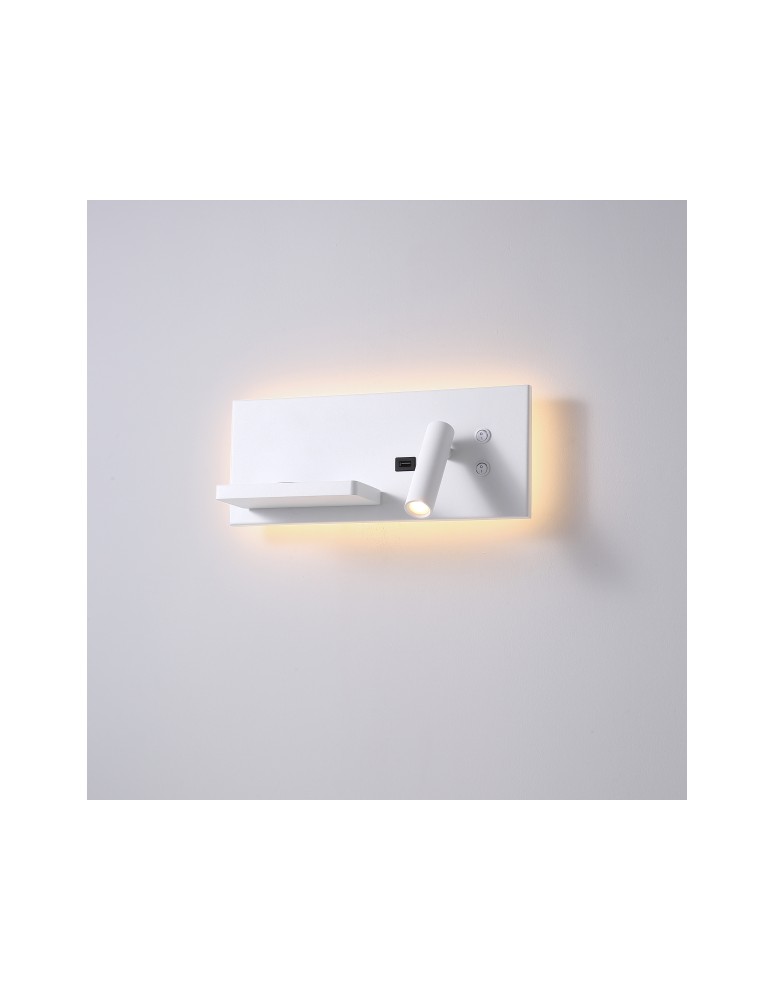 Wall lamps - ELKIM Lighting HOTELS 417P Power LED + SMD LED 3W + 4W warm white 3000K White 6417P1102. - product kolory-swiatla.pl 1